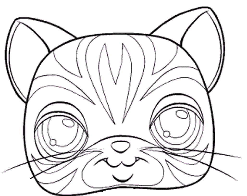 Masque P431 decoupage a imprimer pour enfants masque pet shop chat tigre