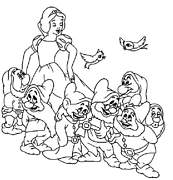 Coloriage Blanche Neige Et Les 7 Nains A Imprimer