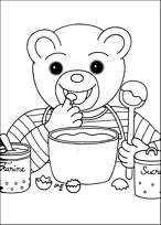 coloriage petit ours brun fait le gourmand Theme petit ours brun