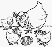 coloriage poule pÃ¢ques