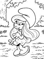 coloriage schtroumpfette
