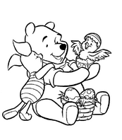 coloriage winnie paques