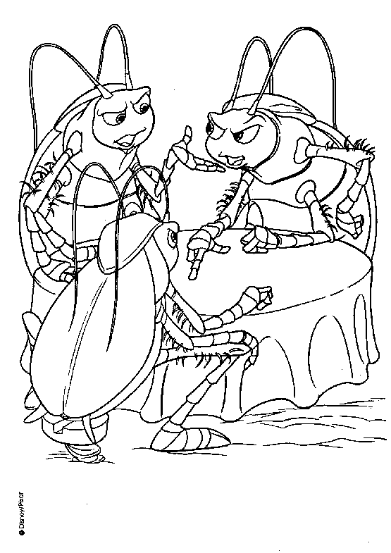 coloriage 1001 pattes discussion autour de la table
