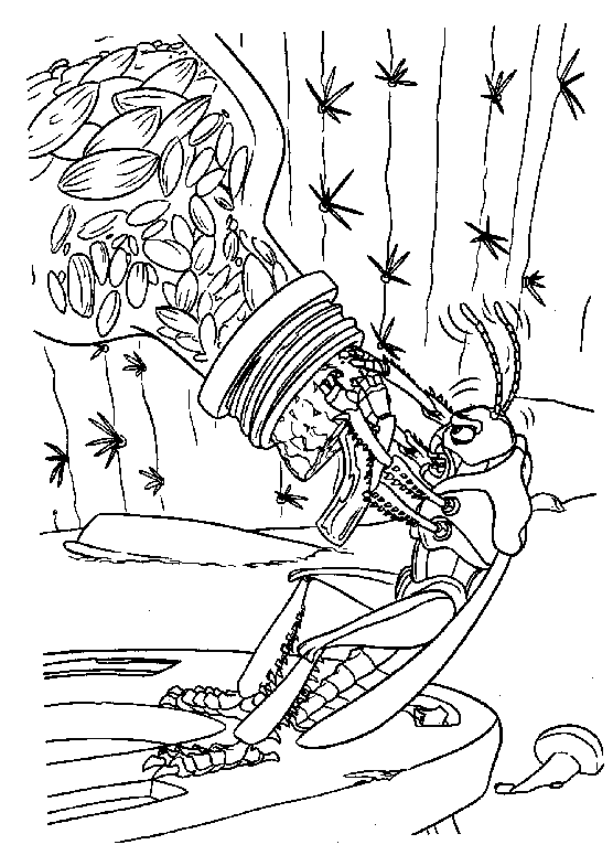 coloriage 1001 pattes et le distributeur de graines