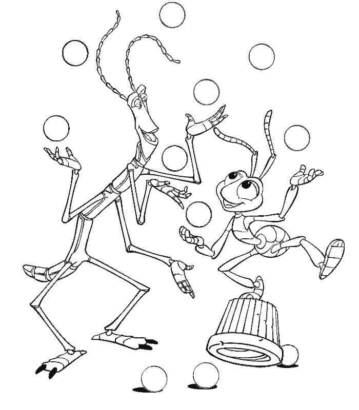coloriage 1001 pattes jongleurs