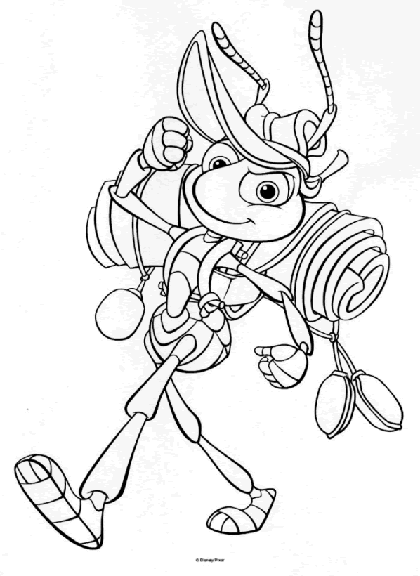 coloriage 1001 pattes scout en avant