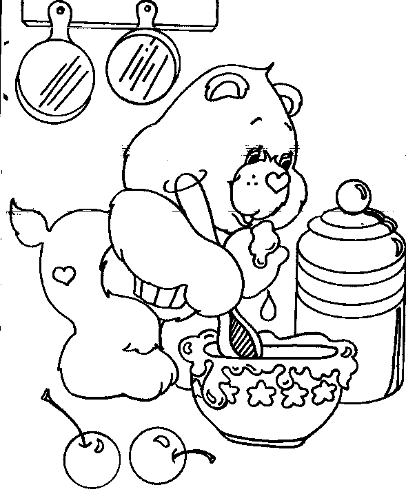 coloriage Bisounours cuisine