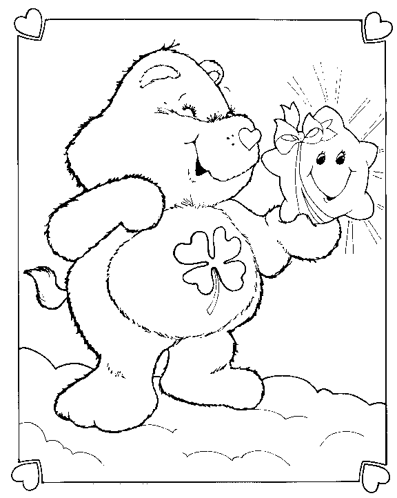 coloriage Bisounours trefle
