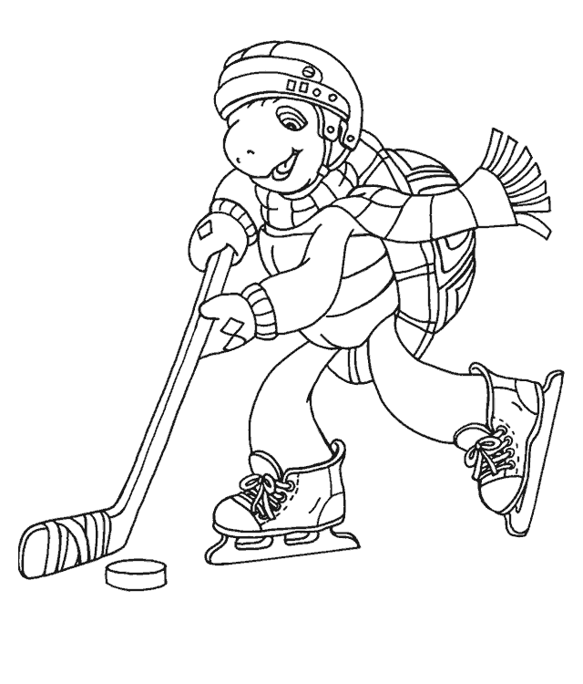 coloriage Franklin joue au hoquet