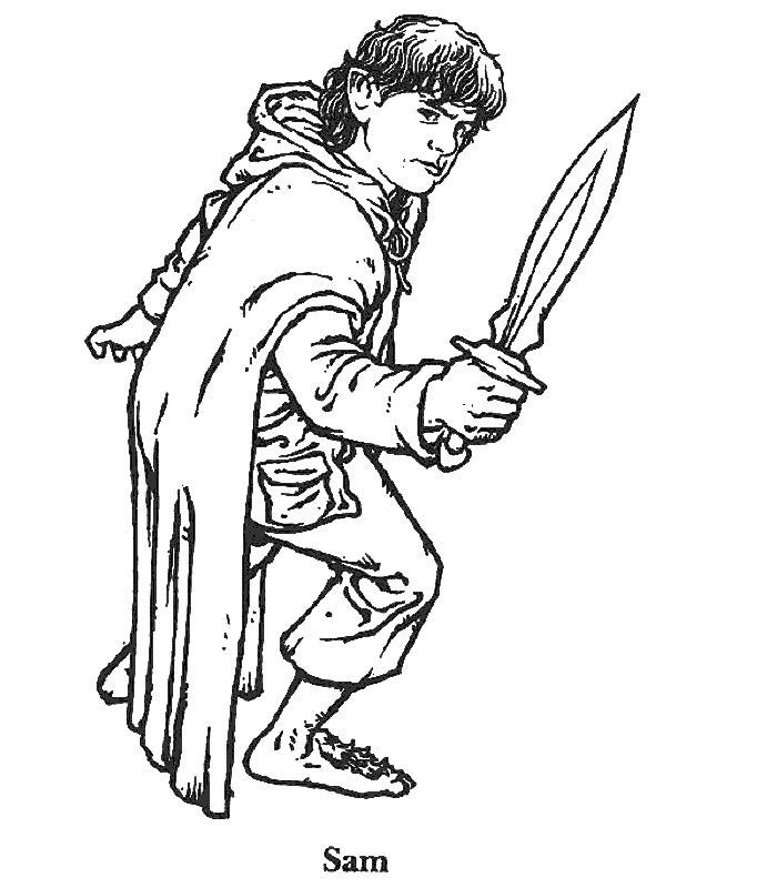 coloriage Sam le seigneur des anneaux