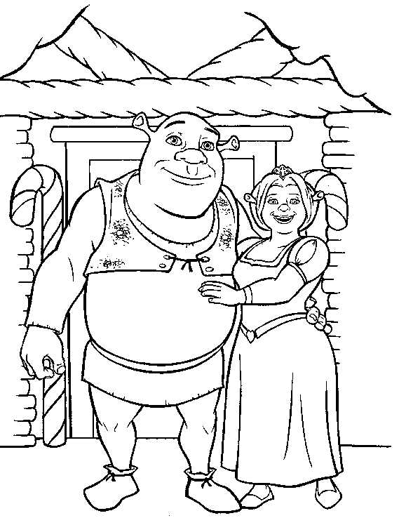 coloriage Shrek et sa fiancee