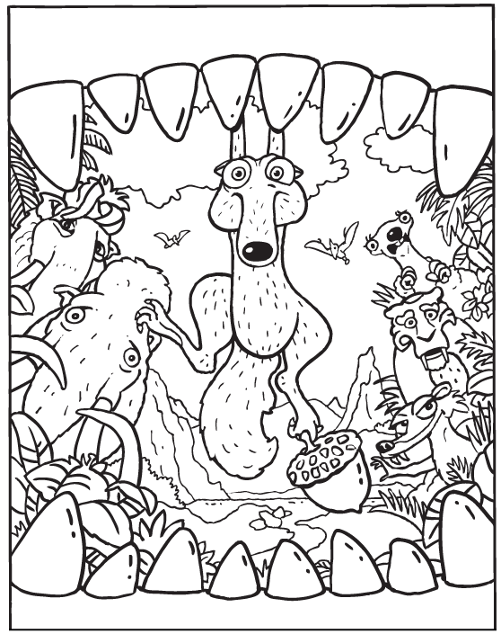 Coloriage a imprimer age de glace sid dans la bouche du coloriage age de glace sid dans la bouche du tyrex