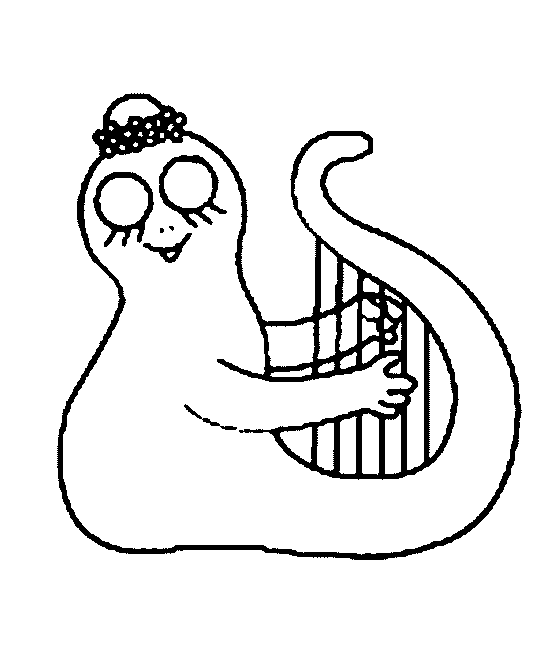 coloriage barbapapa barbalala joue de la harpe