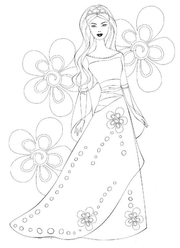 coloriage barbie en voyage