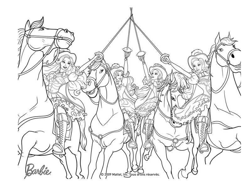 Barbie Et Les Trois Mousquetaires Coloriage