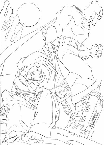 coloriage batman a attrape joker