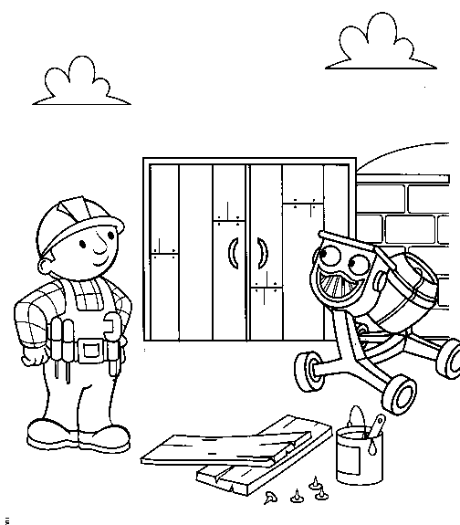Coloriage a imprimer bob le bricoleur sur le chantier coloriage bob le bricoleur sur le chantier