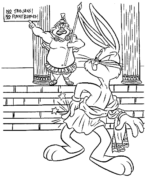 coloriage bugs bunny en troyen