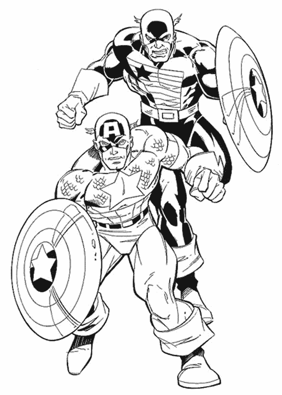 Coloriage De Captain America A Imprimer