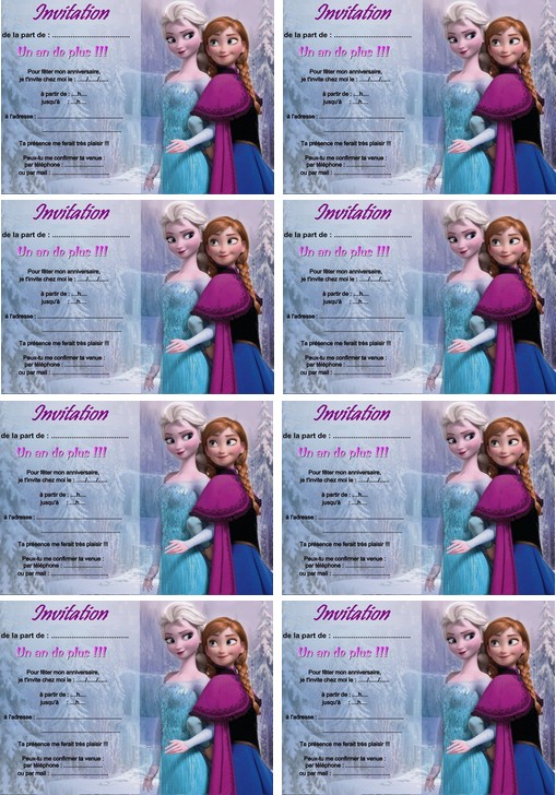 Carte Anniversaire Reine Des Neige Anna Et Elsa A Imprimer