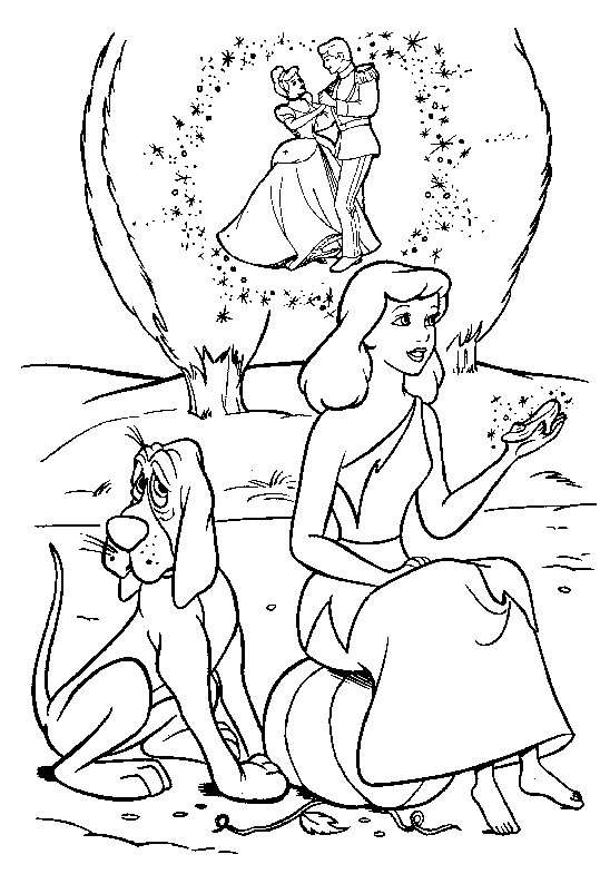coloriage cendrillon reve