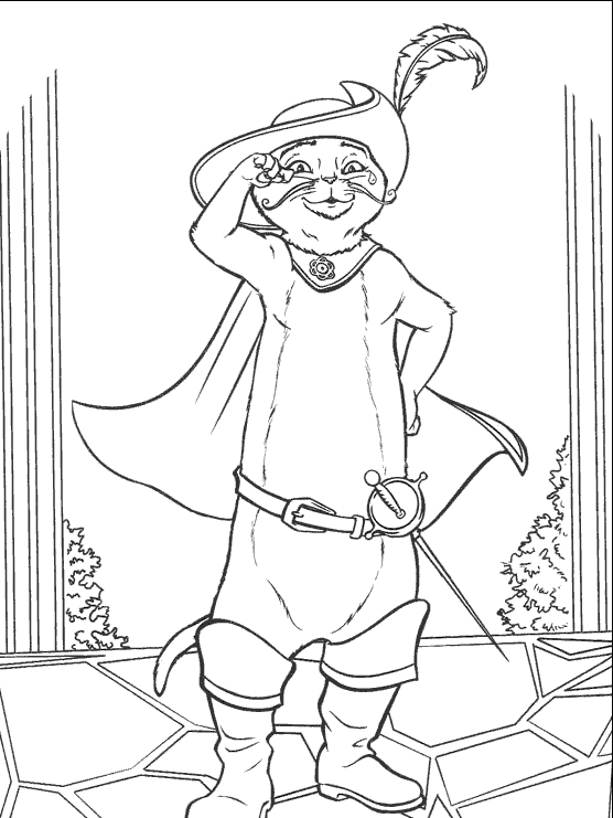 coloriage chat potte de shrek