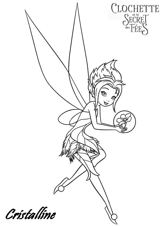 coloriage clochette et le secret des fees cristalline fleur