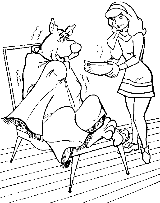 coloriage daphne soigne scooubidou malade
