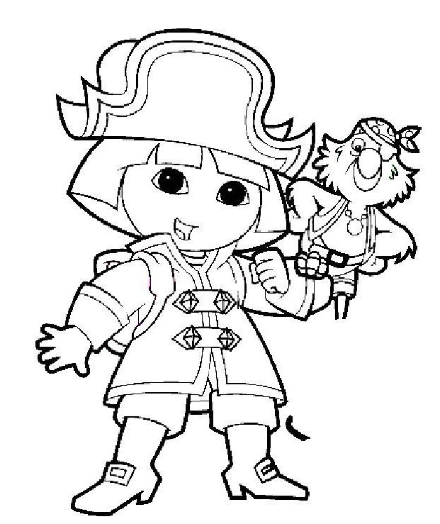 coloriage dora capitaine pirate