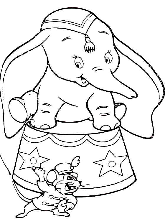 coloriage dumbo sur le podium
