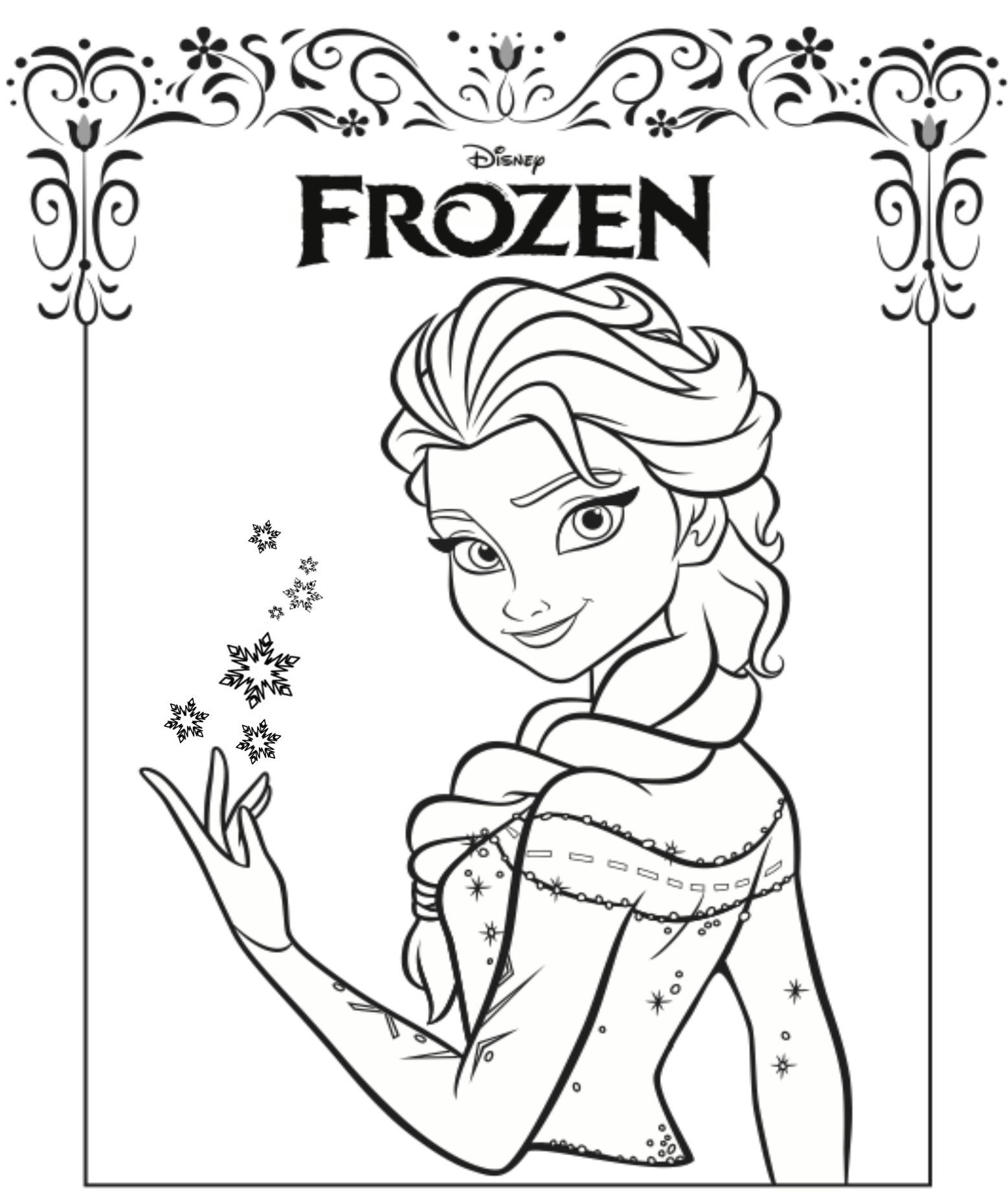 Coloriage A Imprimer Frozen Elsa Reine Des Neiges Gratuit Et Colorier