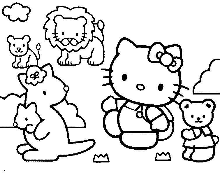 Coloriage A Imprimer Hello Kitty Au Zoo Gratuit Et Colorier
