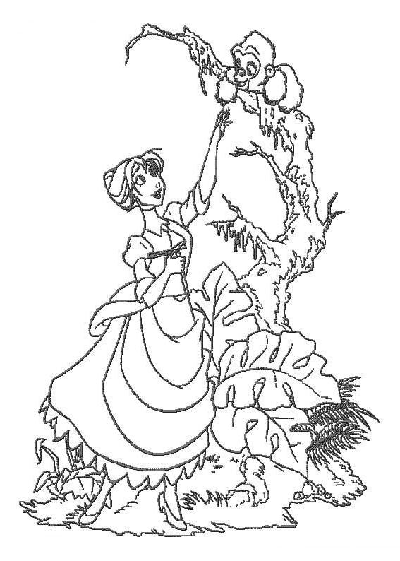 coloriage jane et le bebe gorille
