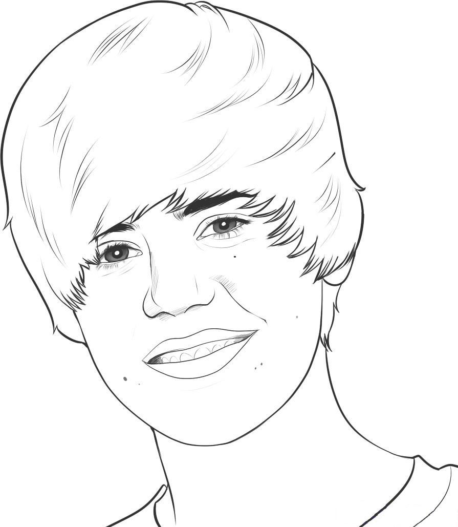 Coloriage A Imprimer Justin Bieber Tout Sourire Gratuit Et Colorier