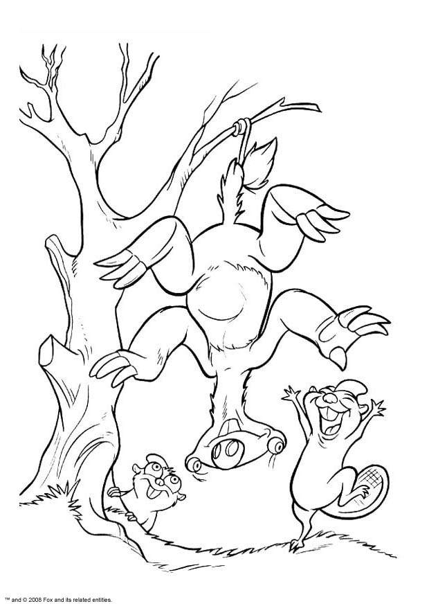 coloriage l age de glace sid pendu a l arbre