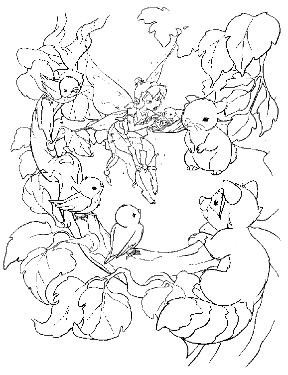 coloriage la fee aux oiseaux