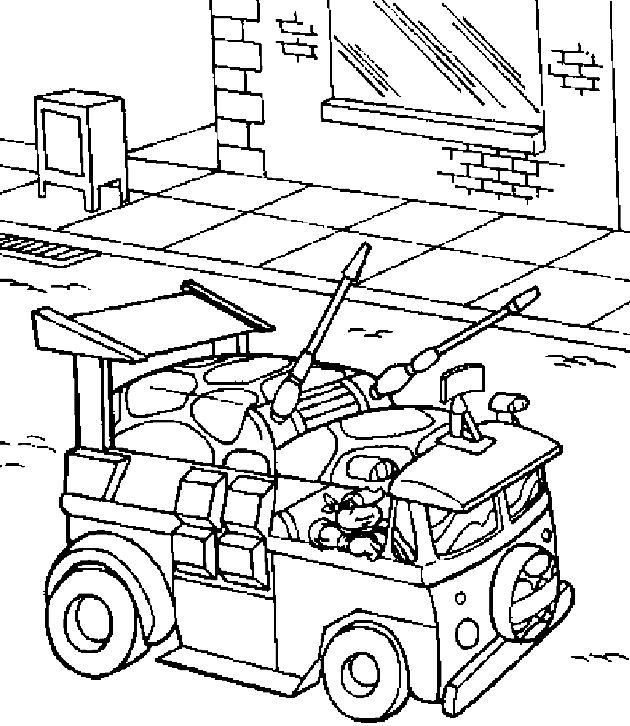 Coloriage a imprimer la voiture des tortues ninjas gratuit coloriage la voiture des tortues ninjas
