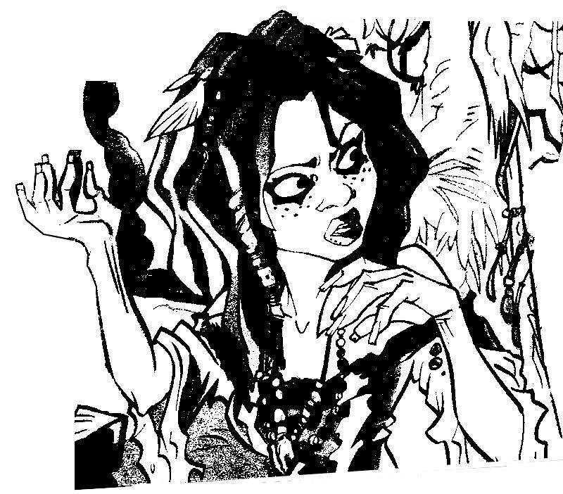 coloriage le pirate des caraibes la sorciere