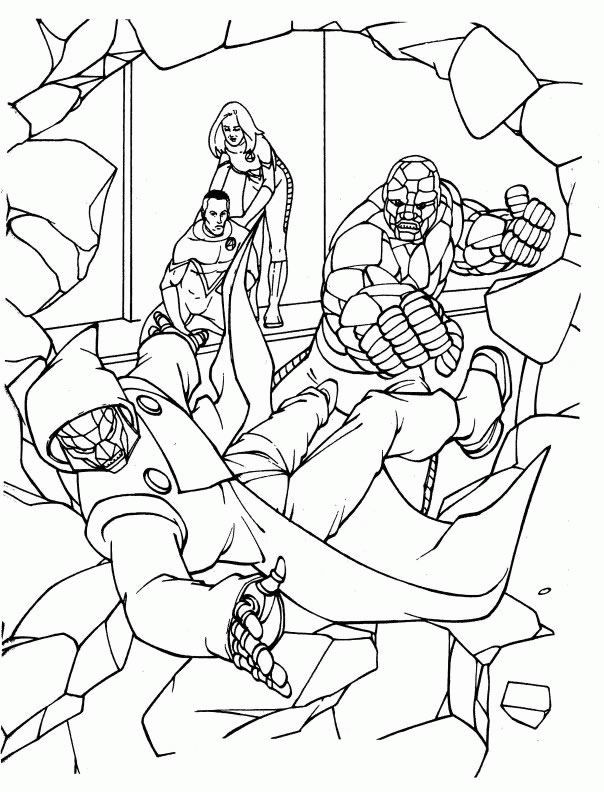 coloriage les quatre fantastiques la chose renverse fatalys