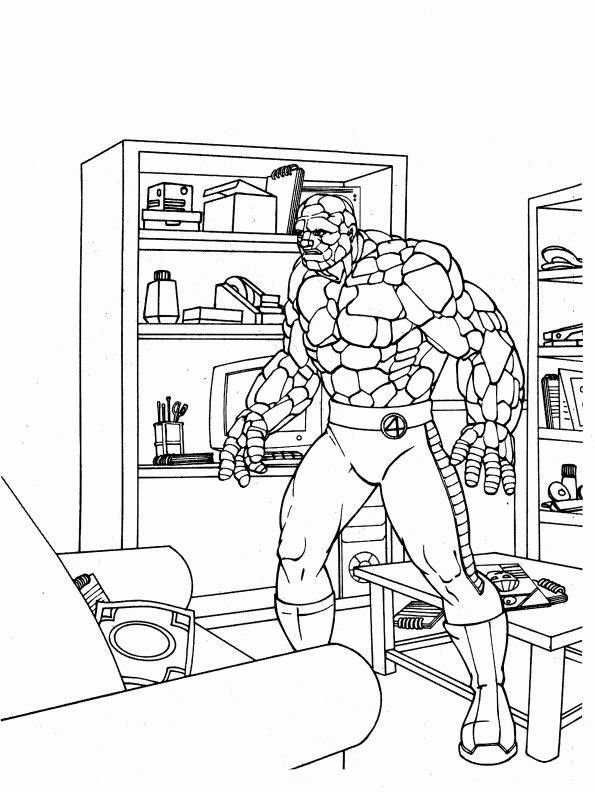 coloriage les quatre fantastiques la chose