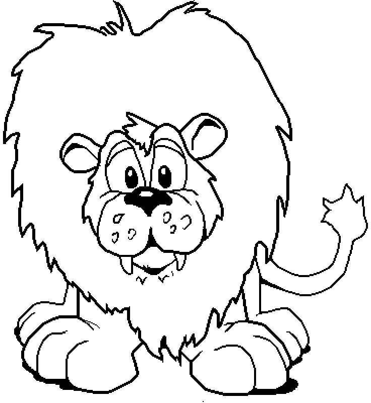 coloriage lion aux longues dents