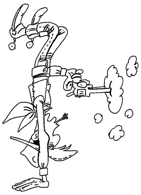 coloriage lucky luke fait le poirier