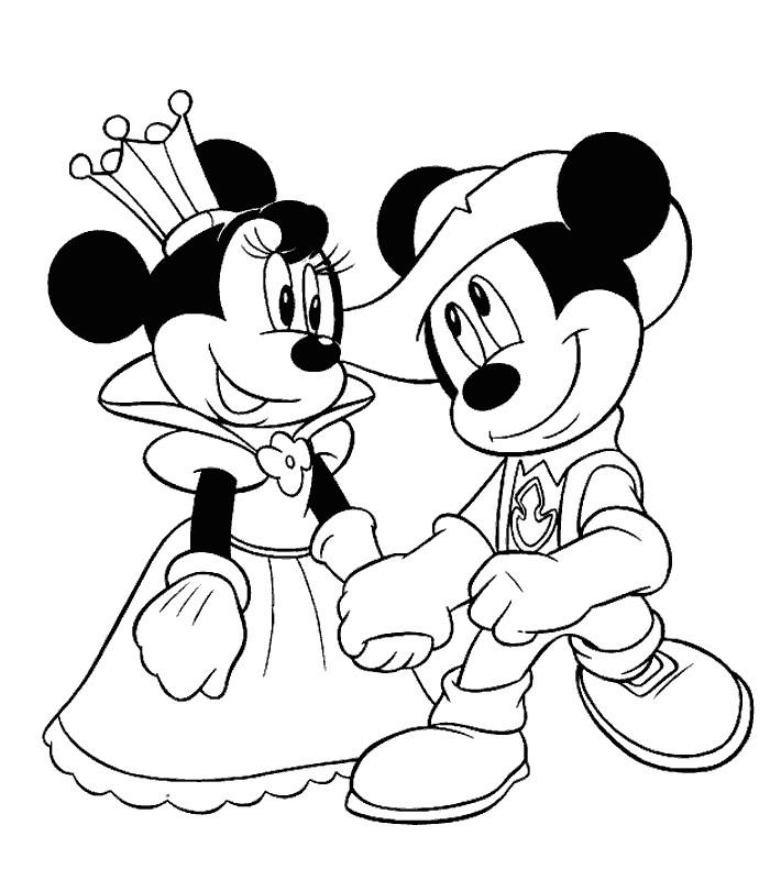 Coloriage A Imprimer Mickey Et Minnie Roi Gratuit Et Colorier