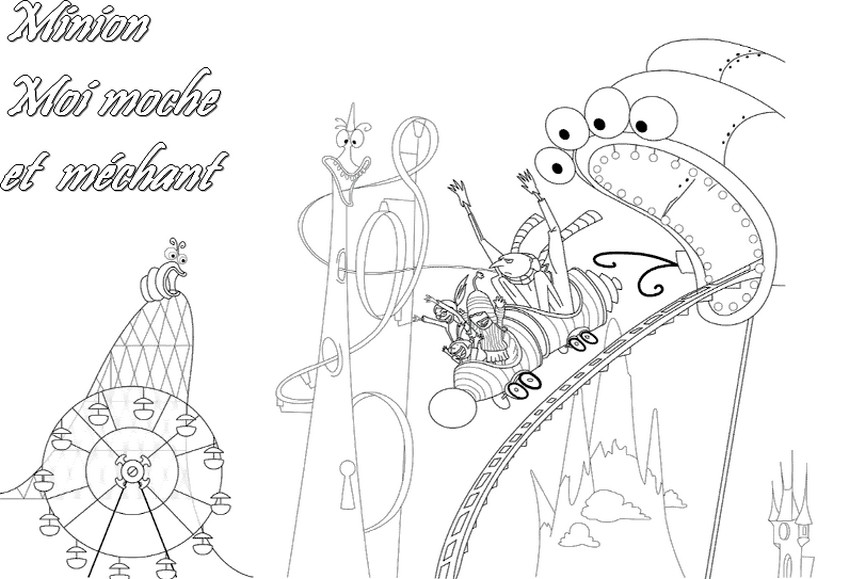 coloriage moche et mechant la famille gru au parc