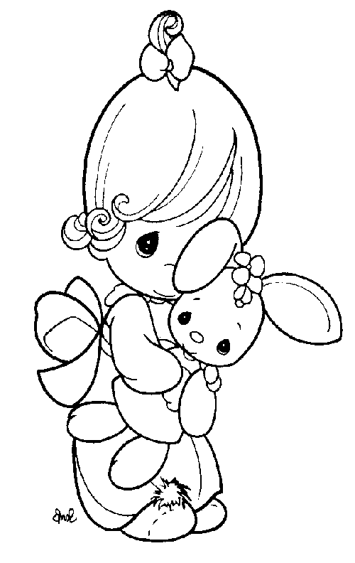 coloriage moments precieux la fillette et son doudou