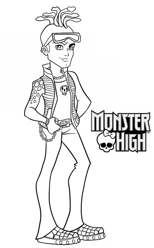 Coloriage a imprimer monster high deuce gordon gratuit et coloriage monster high deuce gordon