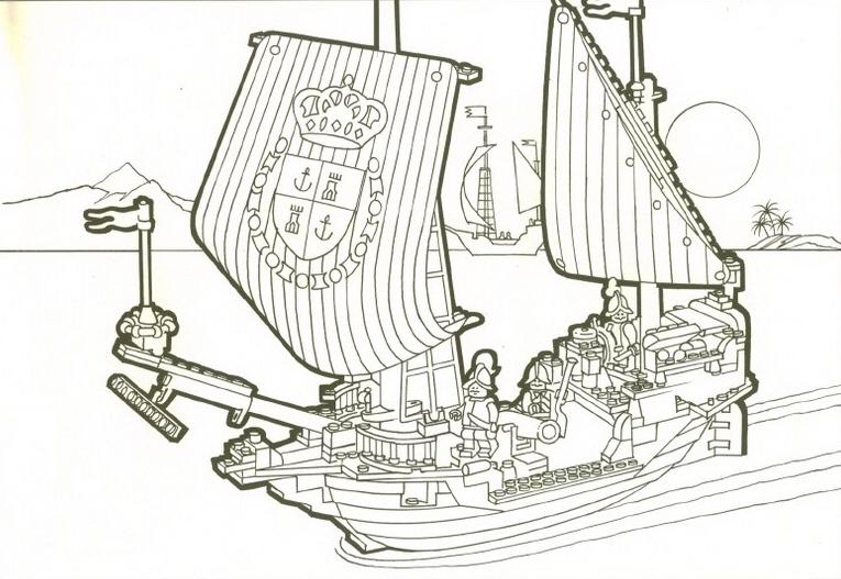 coloriage navire lego