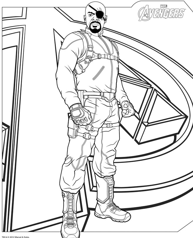 Coloriage a imprimer nick fury avengers gratuit et colorier coloriage nick fury avengers