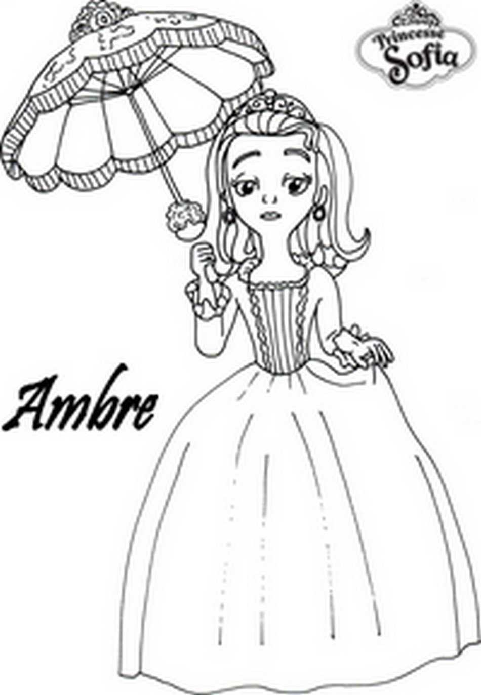 Coloriage A Imprimer Princesse Sofia Ambre Gratuit Et Colorier