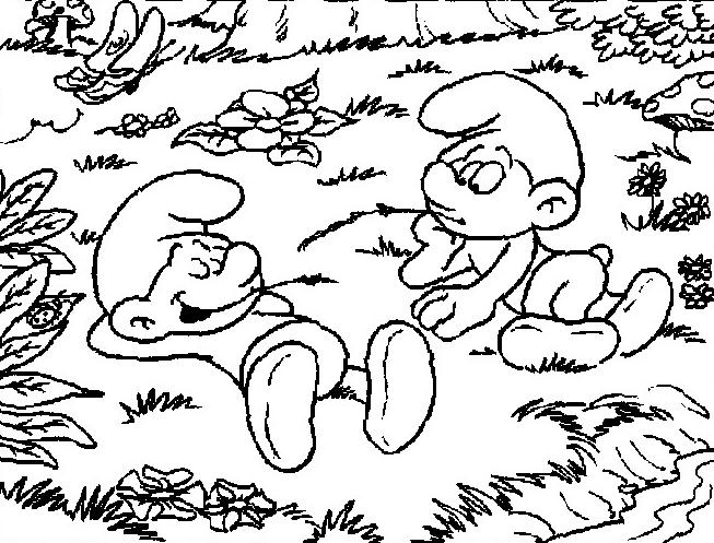 coloriage schtroumpf paresseux